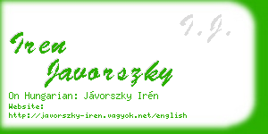 iren javorszky business card